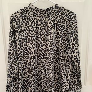 BNWT Loft satin cheetah print tunic top